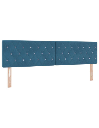 Letto con contenitore LED e materasso Blu Scuro 180 x 200 cm