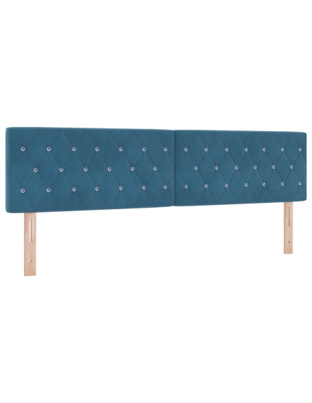 Letto con contenitore LED e materasso Blu Scuro 180 x 200 cm