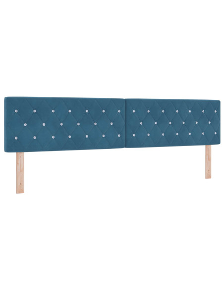 Letto con contenitore LED e materasso Blu Scuro 200 x 200 cm