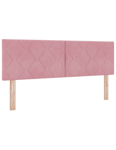 Letto con contenitore LED e materasso Rosa 140 x 200 cm Velluto