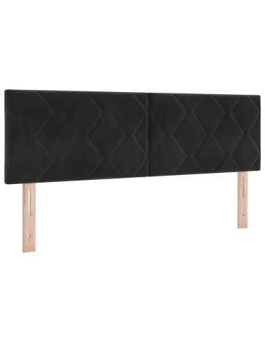 Letto con contenitore LED e materasso Nero 160 x 200 cm Velluto
