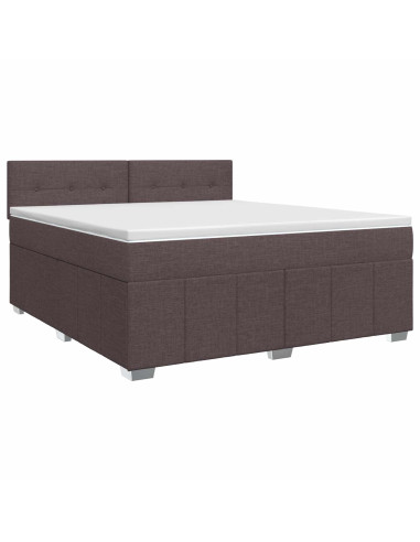 Letto box spring con materasso Marrone Scuro 180 x 200 cm
