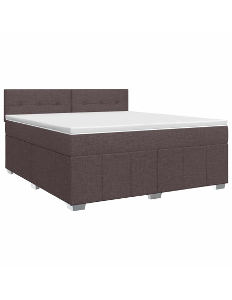 Letto box spring con materasso Marrone Scuro 180 x 200 cm