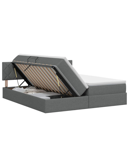 Letto con Contenitore 2 pz Grigio Scuro Pelle Sintetica