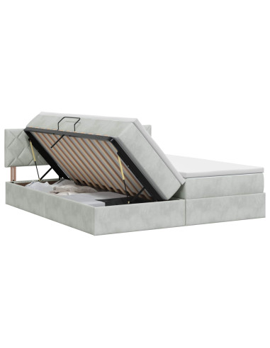 Letto con Contenitore con testiera 2 pz Grigio Chiaro