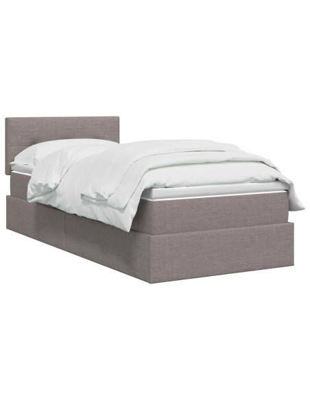 Letto con contenitore LED e materasso Tortora 90 x 200 cm