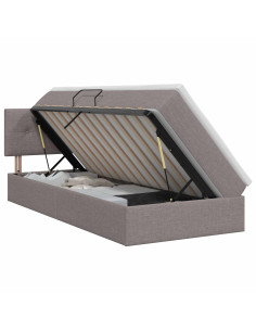 Letto con contenitore e materasso Tortora 90 x 200 cm Velluto 2