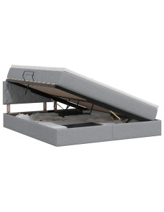 Letto con contenitore e materasso Grigio Chiaro 180 x 200 cm 2