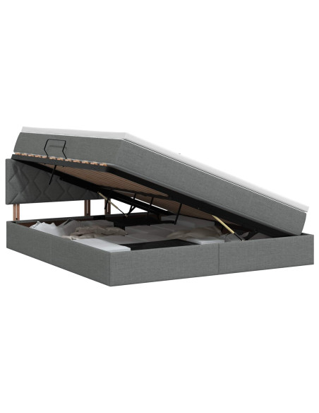 Letto con contenitore e materasso Grigio Scuro 180 x 200 cm