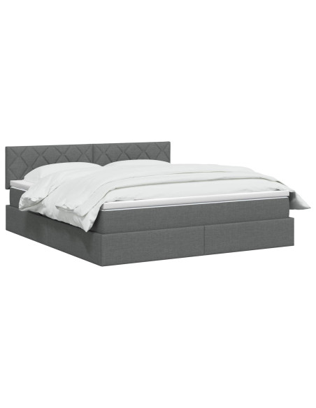 Letto con contenitore e materasso Grigio Scuro 180 x 200 cm