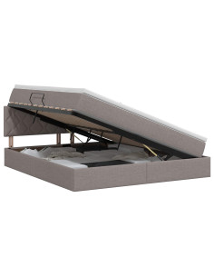 Letto con contenitore e materasso Tortora 180 x 200 cm Velluto 2