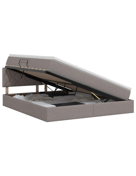 Letto con contenitore e materasso Tortora 180 x 200 cm Velluto