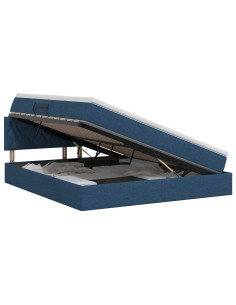 Letto con contenitore e materasso Blu 180 x 200 cm Velluto 2