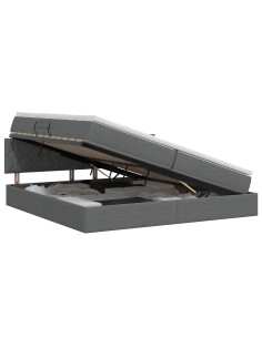 Letto con contenitore e materasso Grigio Scuro 200 x 200 cm 2