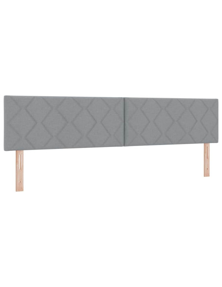 Letto a molle con testiera Grigio chiaro 200 x 200 cm Tessuto