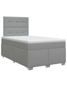Letto box spring con materasso Grigio Chiaro 120 x 190 cm 2