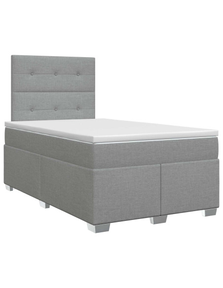 Letto box spring con materasso Grigio Chiaro 120 x 190 cm