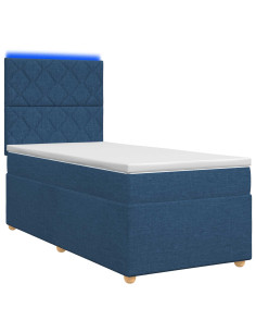 Letto box spring con materasso Blu 90 x 200 cm Tessuto 2