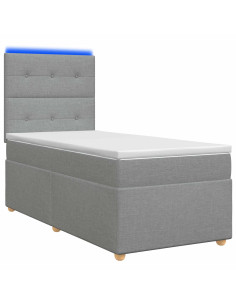 Letto box spring con materasso Grigio Chiaro 100 x 200 cm 2