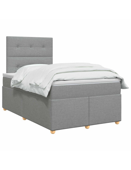 Letto box spring con materasso Grigio Chiaro 120 x 190 cm