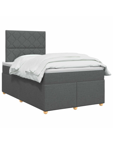 Letto box spring con materasso Grigio Scuro 120 x 190 cm