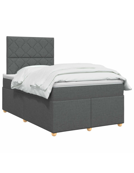 Letto box spring con materasso Grigio Scuro 120 x 190 cm