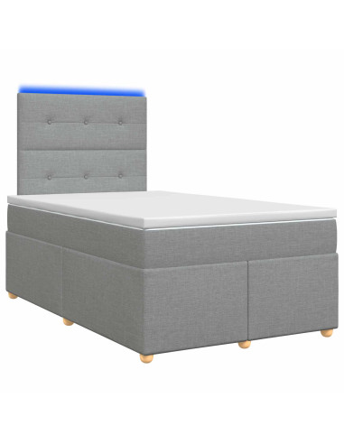 Letto box spring con materasso Grigio Chiaro 120 x 200 cm