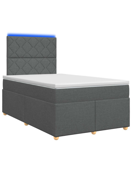 Letto box spring con materasso Grigio Scuro 120 x 200 cm