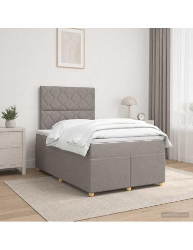 Letto box spring con materasso Tortora 120 x 200 cm Tessuto