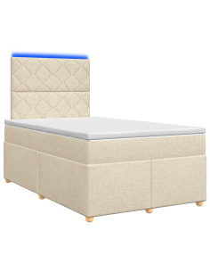 Letto box spring con materasso Crema 120 x 200 cm Tessuto 2
