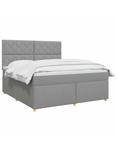 Letto box spring con materasso Grigio Chiaro 140 x 200 cm