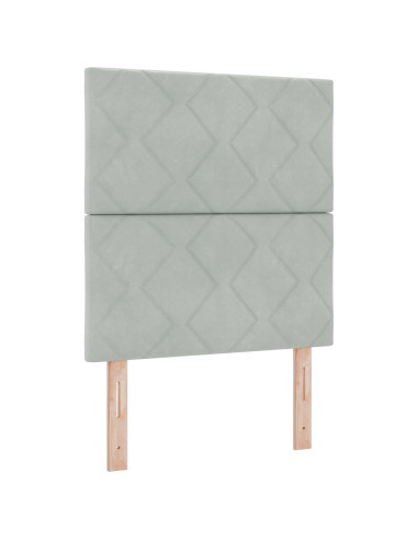 Letto ottomano con materasso Grigio Chiaro 80 x 200 cm Velluto