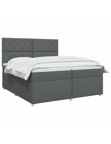 Letto box spring con materasso Grigio Scuro 200 x 200 cm
