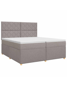 Letto box spring con materasso Tortora 200 x 200 cm Tessuto 2