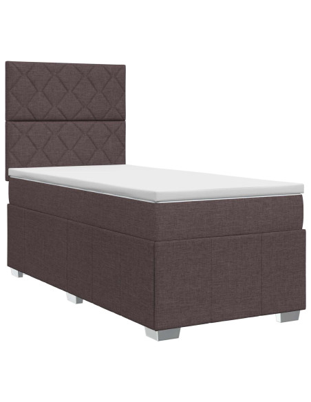 Letto box spring con materasso Marrone Scuro 90 x 200 cm