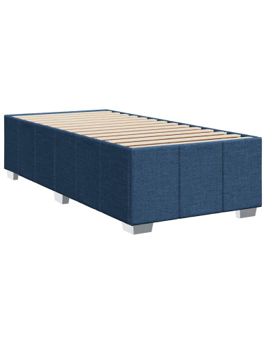 Letto box spring con materasso Blu 90 x 200 cm Tessuto