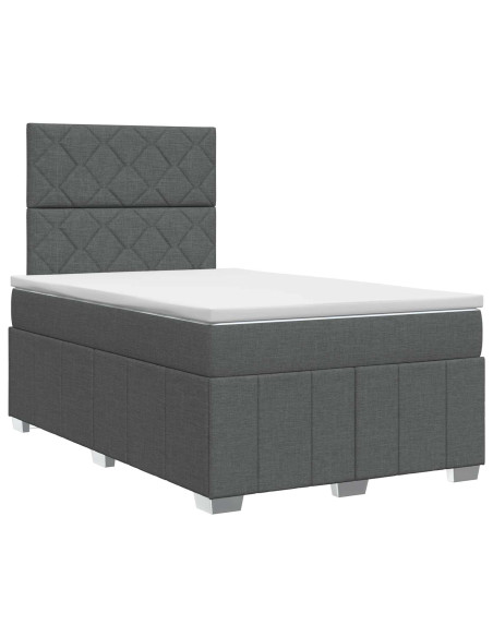 Letto box spring con materasso Grigio Scuro 120 x 190 cm