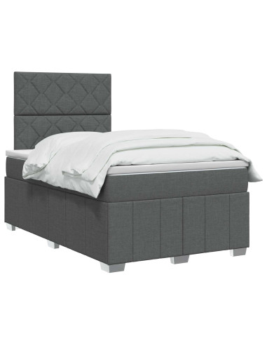 Letto box spring con materasso Grigio Scuro 120 x 190 cm