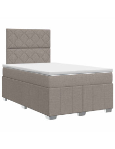 Letto box spring con materasso Tortora 120 x 190 cm Tessuto 2