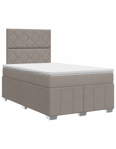 Letto box spring con materasso Tortora 120 x 190 cm Tessuto