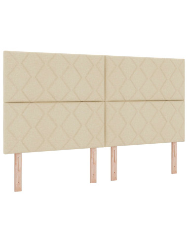 Letto Ottomano con Materasso e LED Crema 180 x 200 cm Tessuto