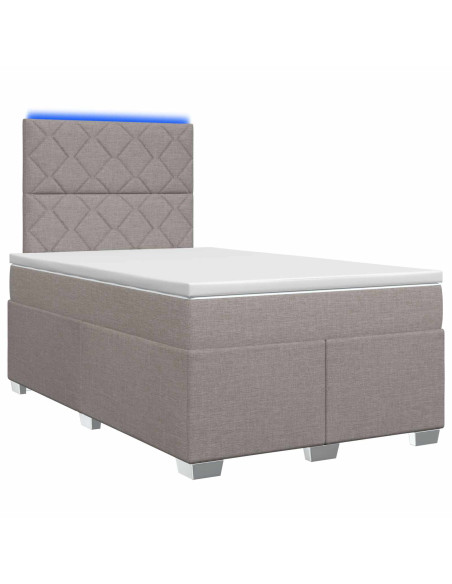 Letto box spring con materasso Tortora 120 x 190 cm Tessuto