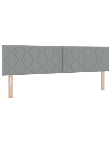 Letto ottomano con materasso 2 pz Grigio Chiaro Tessuto