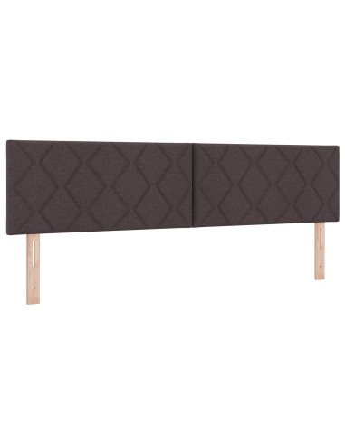 Letto ottomano con materasso 2 pz Marrone Scuro Tessuto