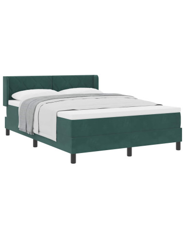 Letto a molle con testiera Verde Scuro 200 x 160 cm Velluto