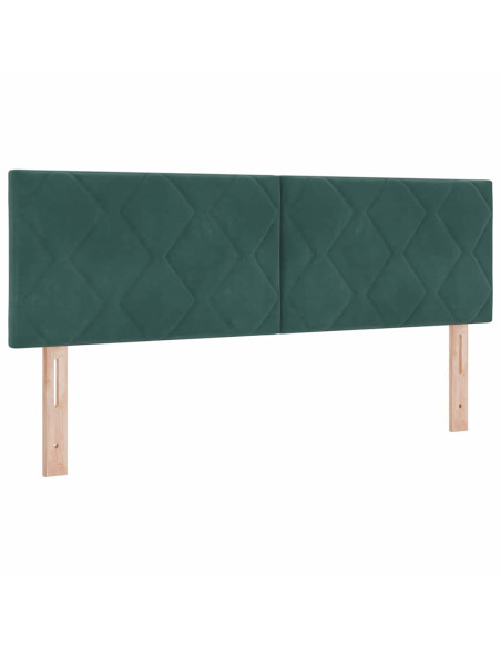 Letto a molle con testiera Verde Scuro 200 x 160 cm Velluto