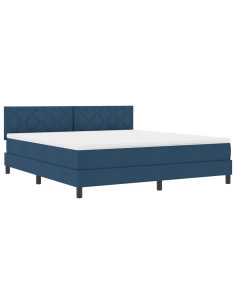 Letto a molle con strisce LED Blu 180 x 200 cm Tessuto 2