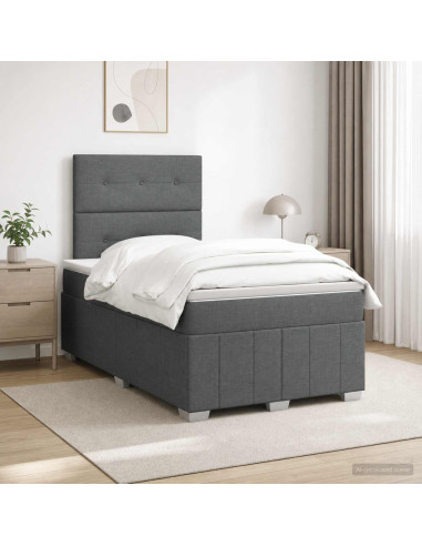 Letto box spring con materasso Grigio Scuro 120 x 190 cm