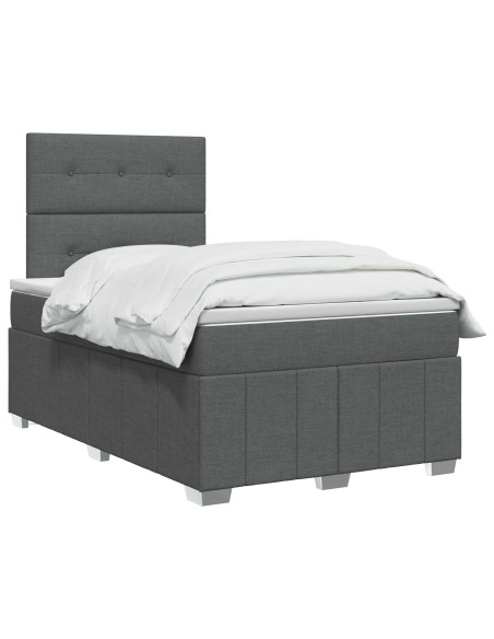 Letto box spring con materasso Grigio Scuro 120 x 190 cm