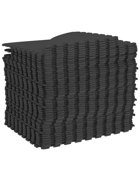 Tappetino per piscina 49 pz Ø 408 cm Rotondo Schiuma EVA Nero